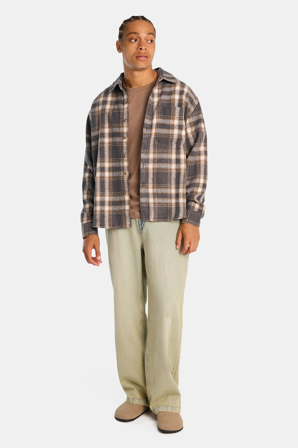 Plaid Button-Up Relaxed Shirt Plaid Button-Up Relaxed Shirt