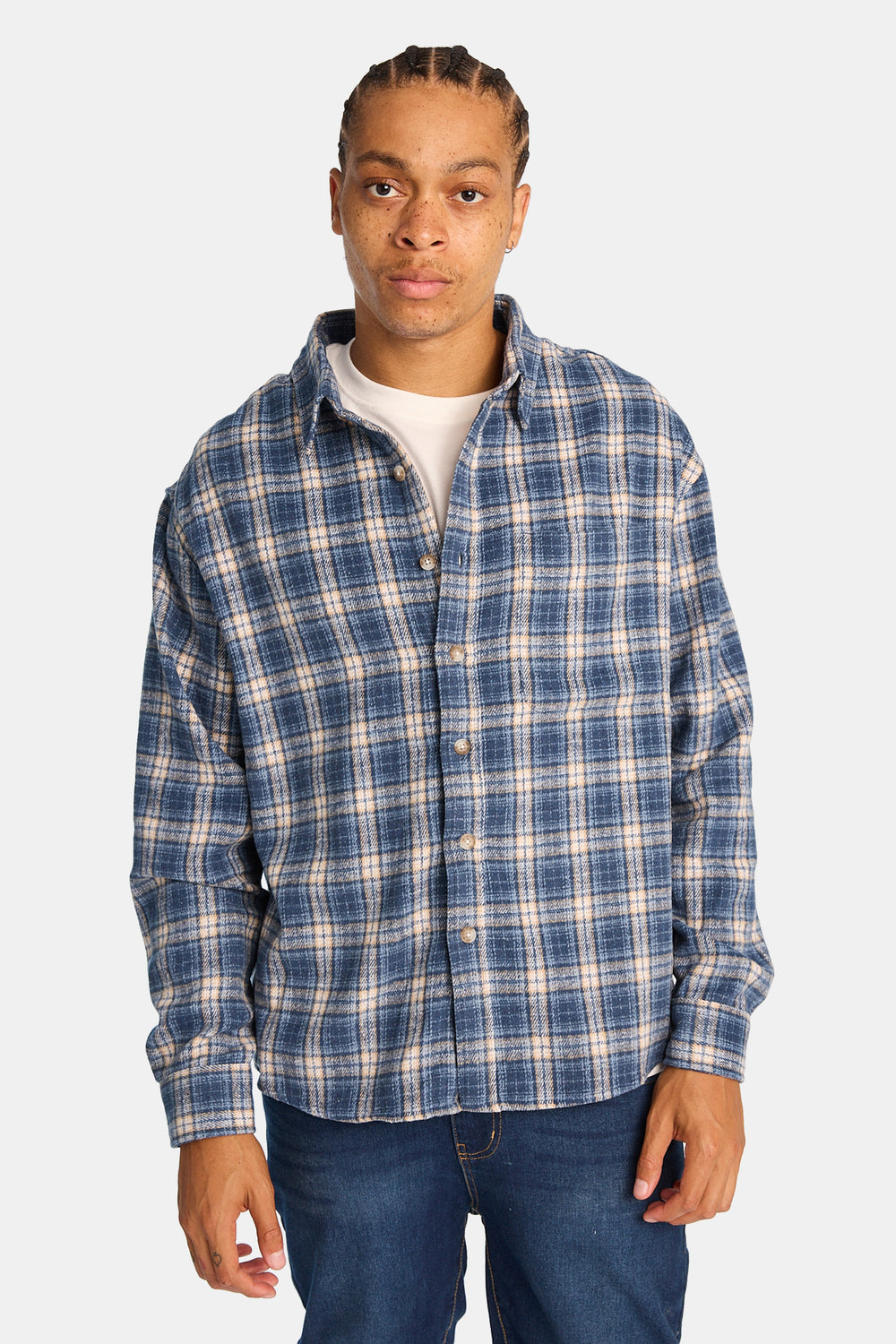 Chemise décontractée à carreaux boutonnée Chemise décontractée à carreaux boutonnée