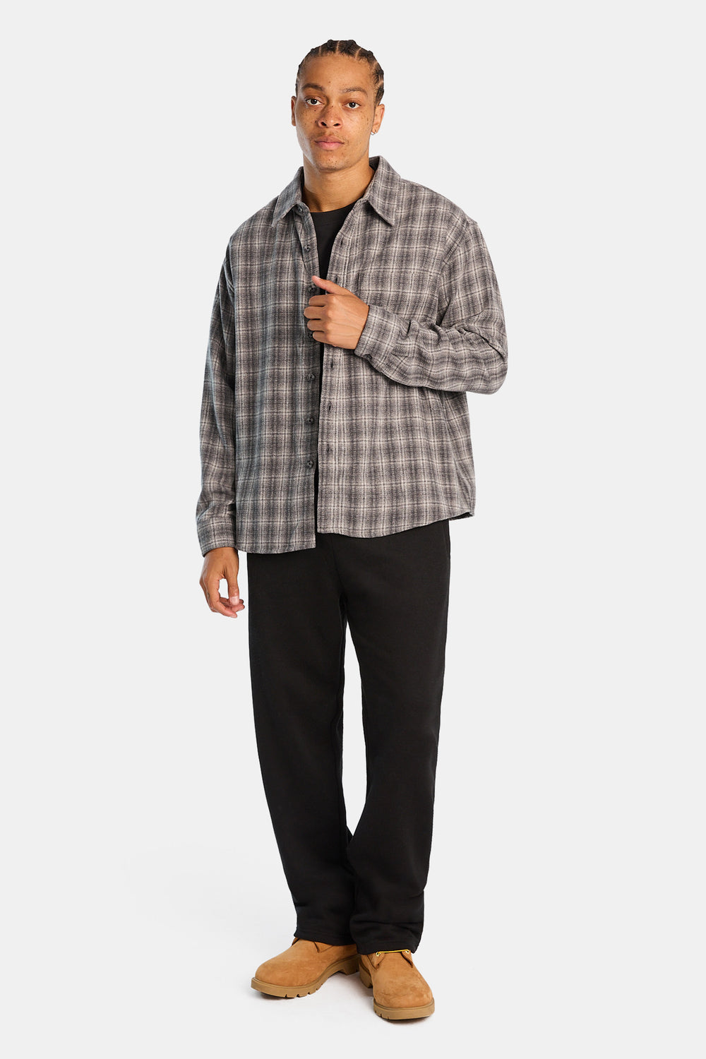 Plaid Button-Up Relaxed Shirt Plaid Button-Up Relaxed Shirt
