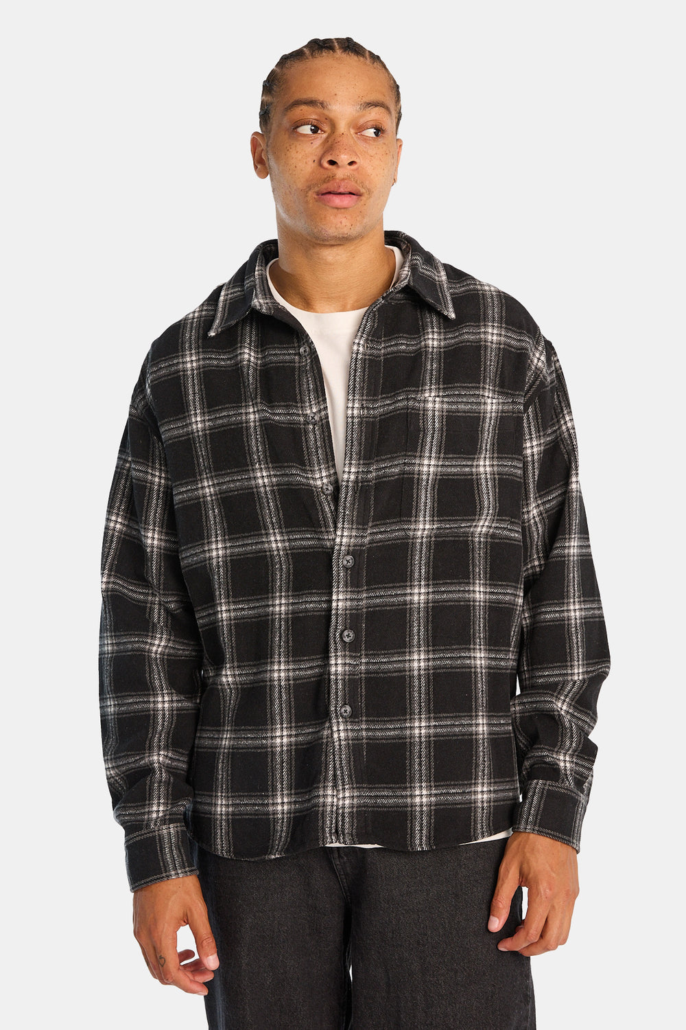 Chemise décontractée à carreaux boutonnée Chemise décontractée à carreaux boutonnée