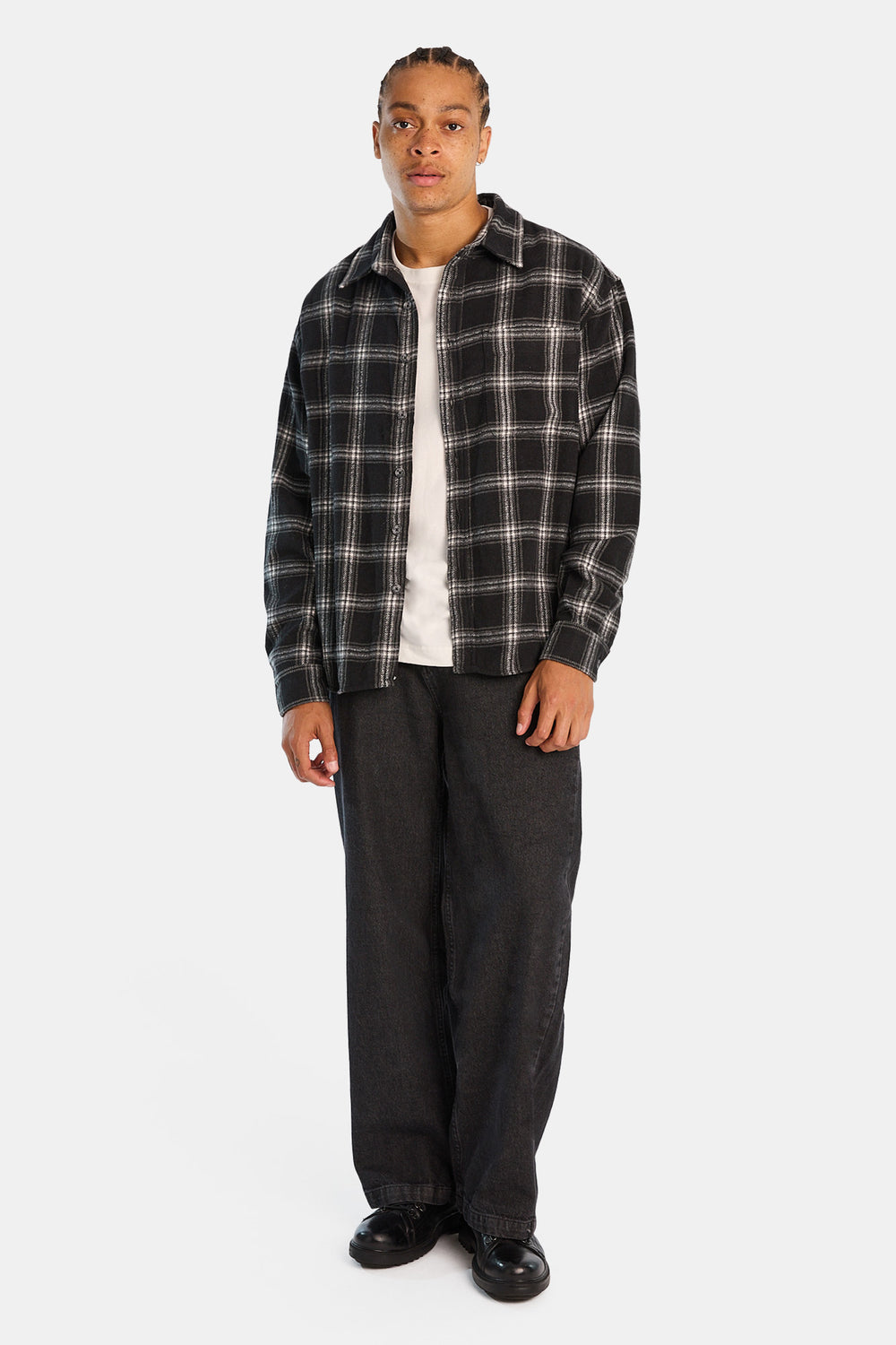 Chemise décontractée à carreaux boutonnée Chemise décontractée à carreaux boutonnée