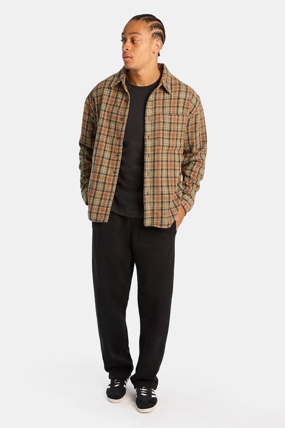 Chemise décontractée à carreaux boutonnée Chemise décontractée à carreaux boutonnée