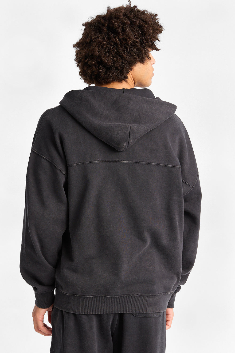 North Western Washed Zip-Up Boxy Hoodie North Western Washed Zip-Up Boxy Hoodie