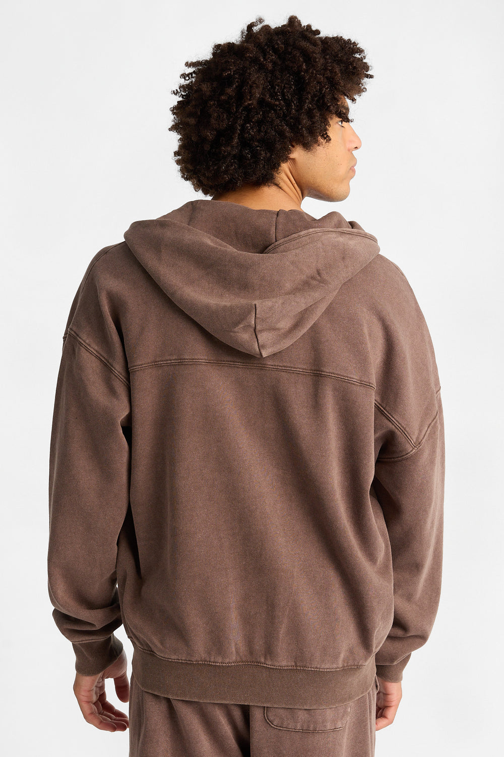North Western Washed Zip-Up Boxy Hoodie North Western Washed Zip-Up Boxy Hoodie