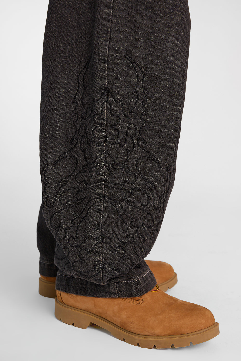 Flames Embroidered Skater Jeans Flames Embroidered Skater Jeans