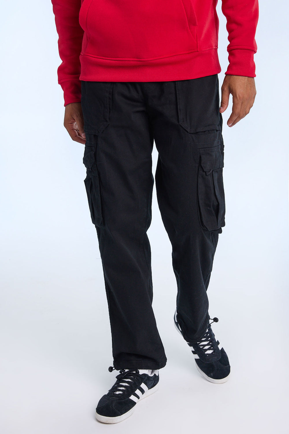 Pantalon cargo en sergé coupe ample homme Pantalon cargo en sergé coupe ample homme