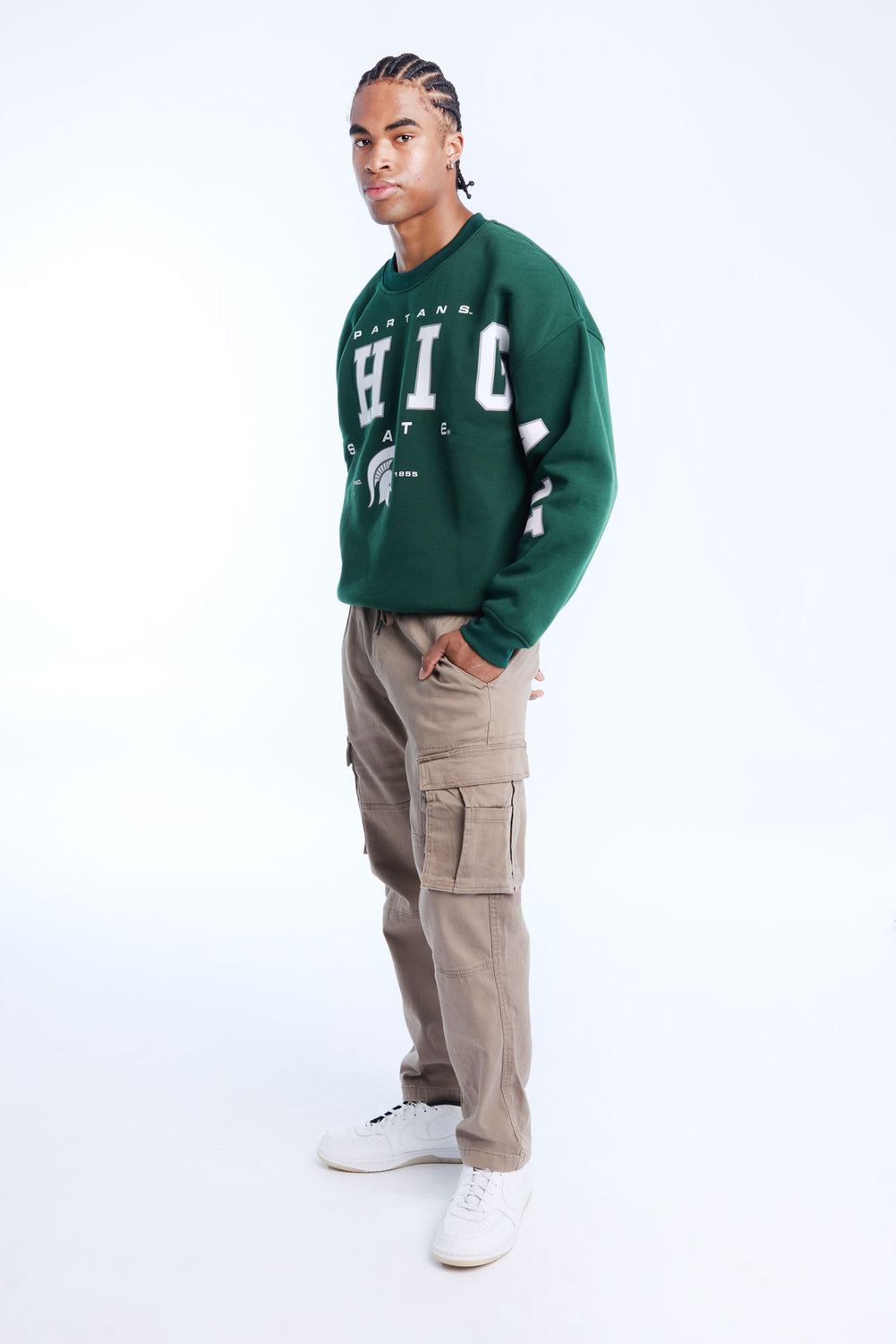 Pantalon Cargo Homme Ample En Velours Côtelé - Taille 2XL Vert Militaire - Coupe Décontractée, Multi-poches - Printemps/été/automne - 9