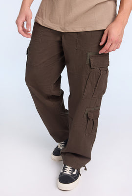 Pantalon cargo en sergé ultra ample homme