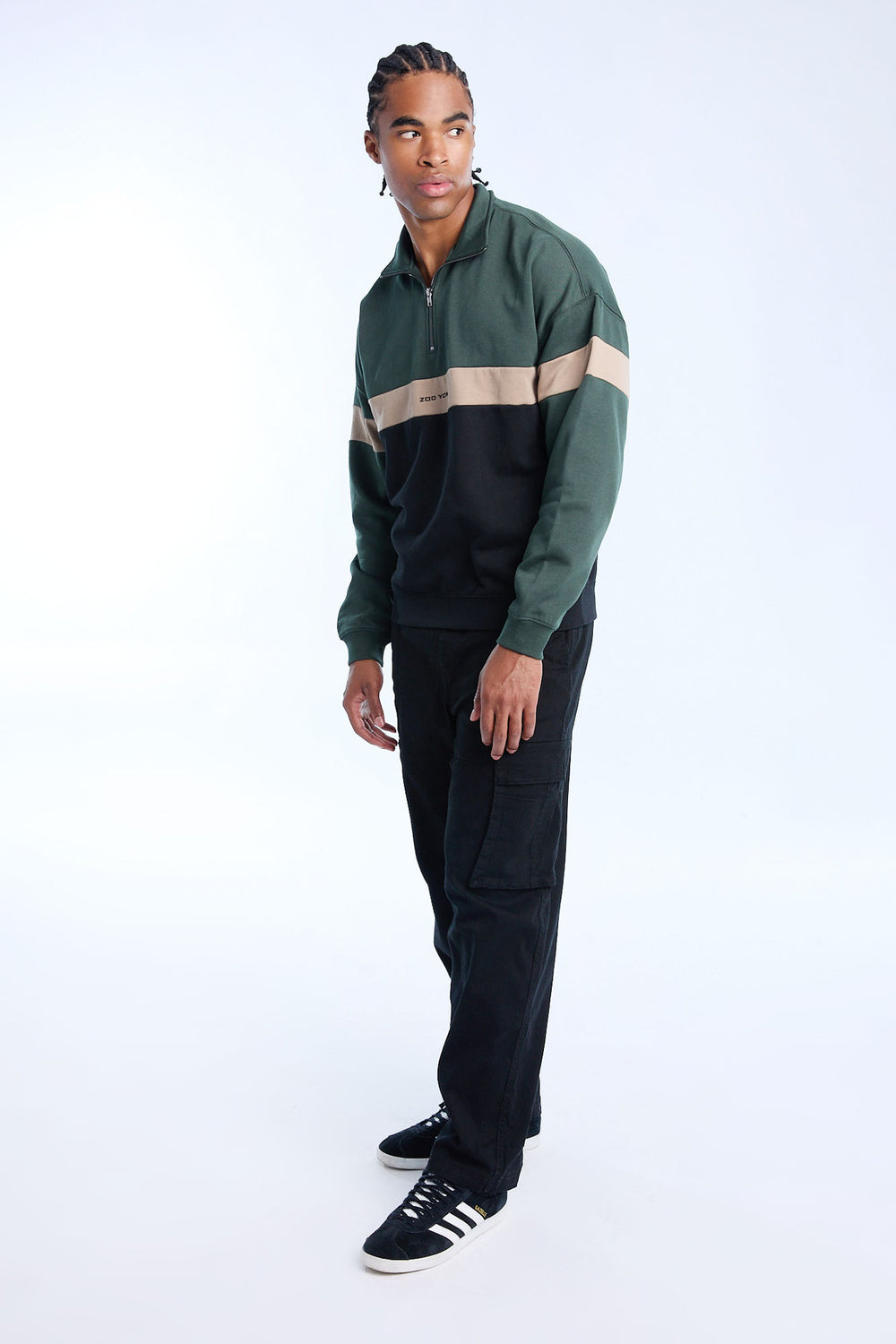 Pantalon cargo en sergé ultra ample homme Pantalon cargo en sergé ultra ample homme