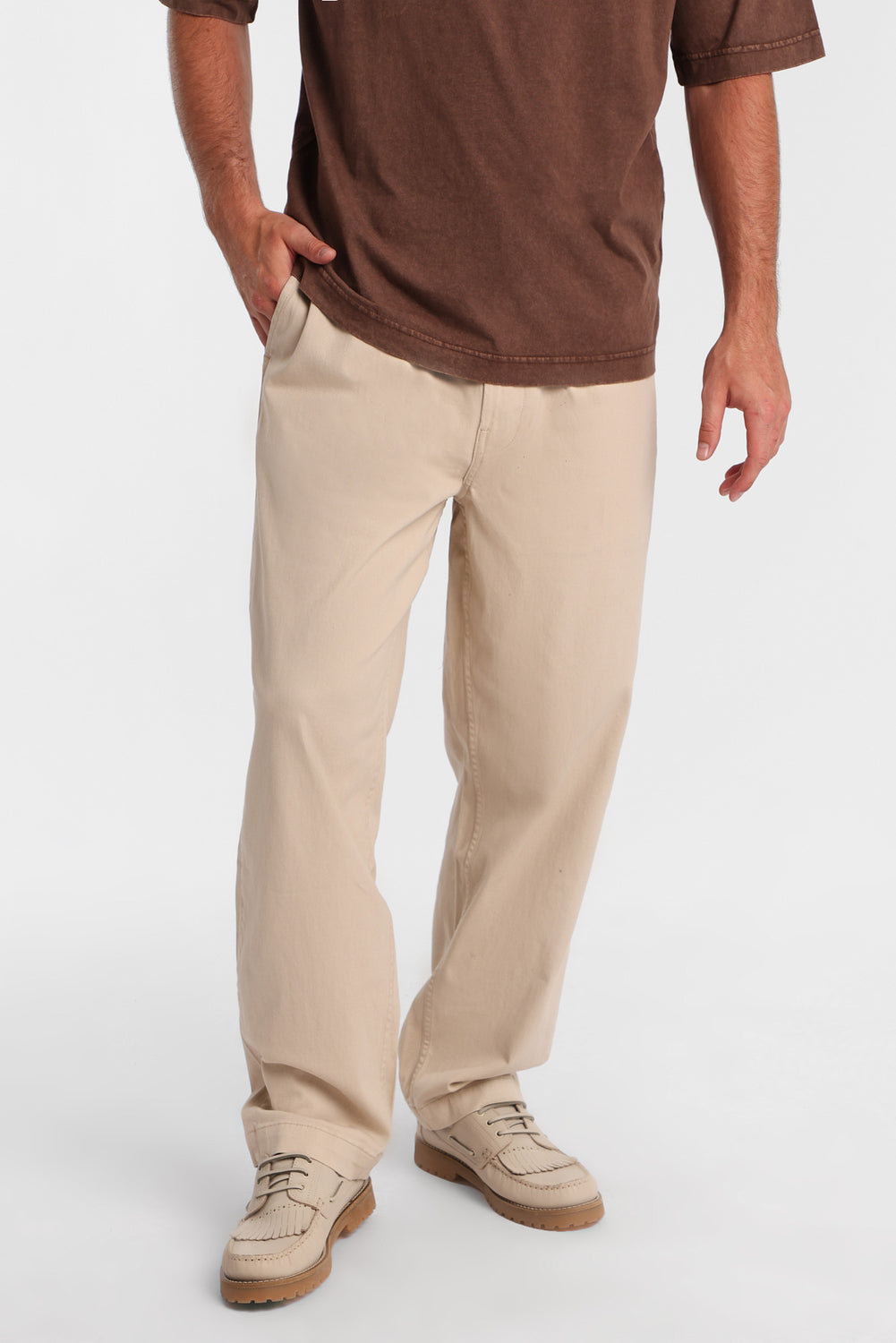 Pantalon ample en sergé plissé Pantalon ample en sergé plissé
