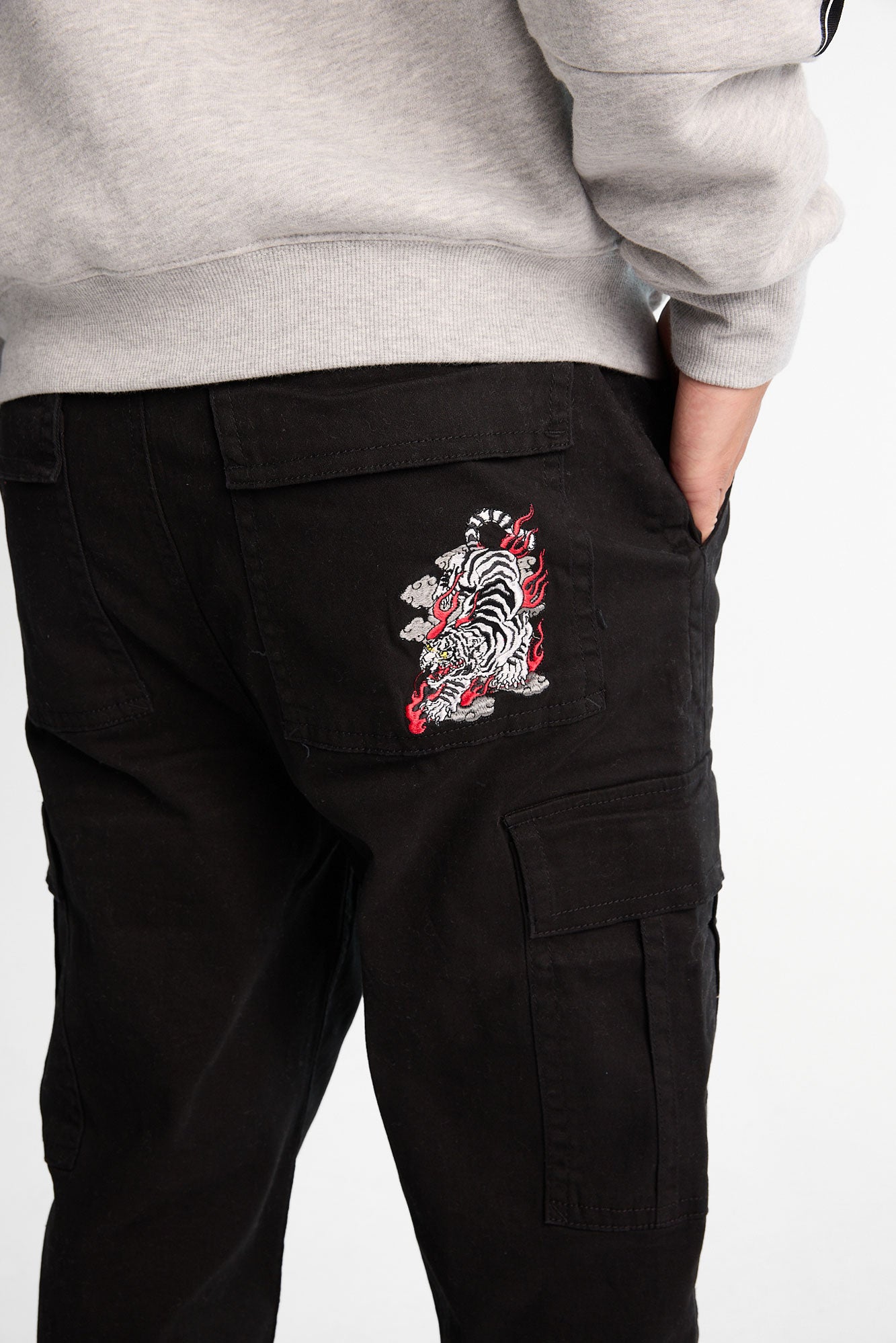 Cargo Baggy Embroidered Twill Pants - /