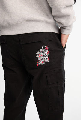 Cargo Baggy Embroidered Twill Pants