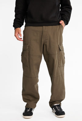 Pantalon cargo ample de skateur en sergé