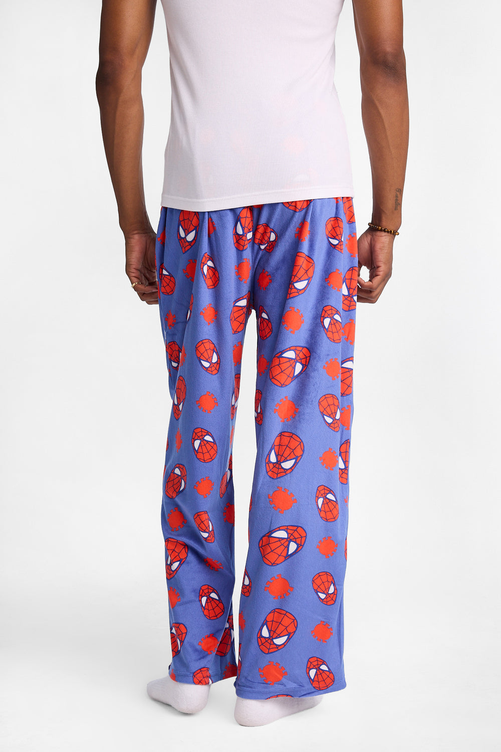 Pantalon pyjama en molleton soyeux imprimé Spider-Man Pantalon pyjama en molleton soyeux imprimé Spider-Man