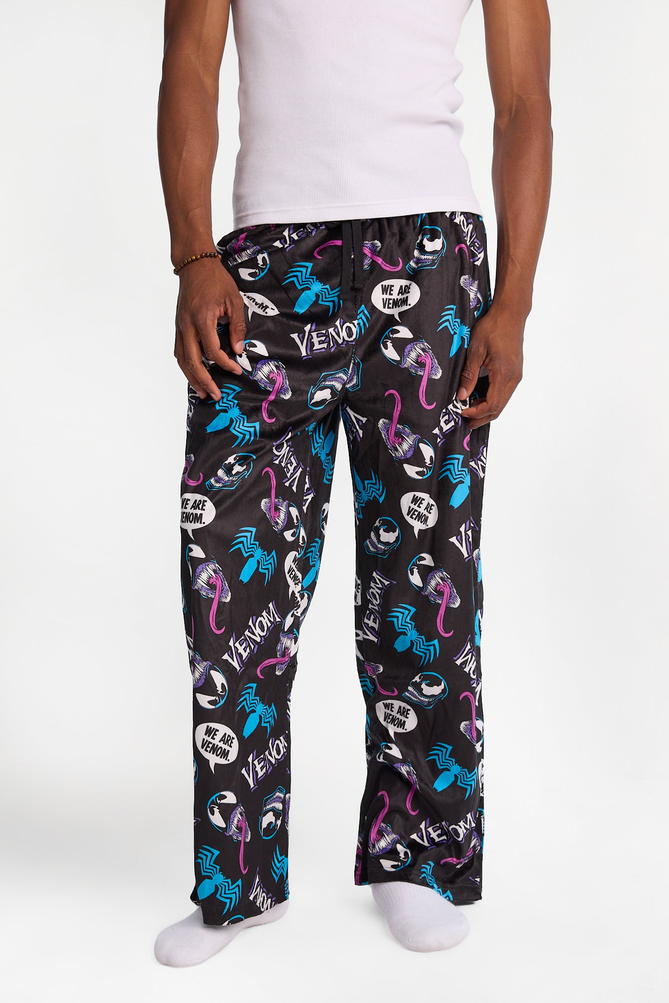 Venom Silky Fleece Pajama Pants - Black /