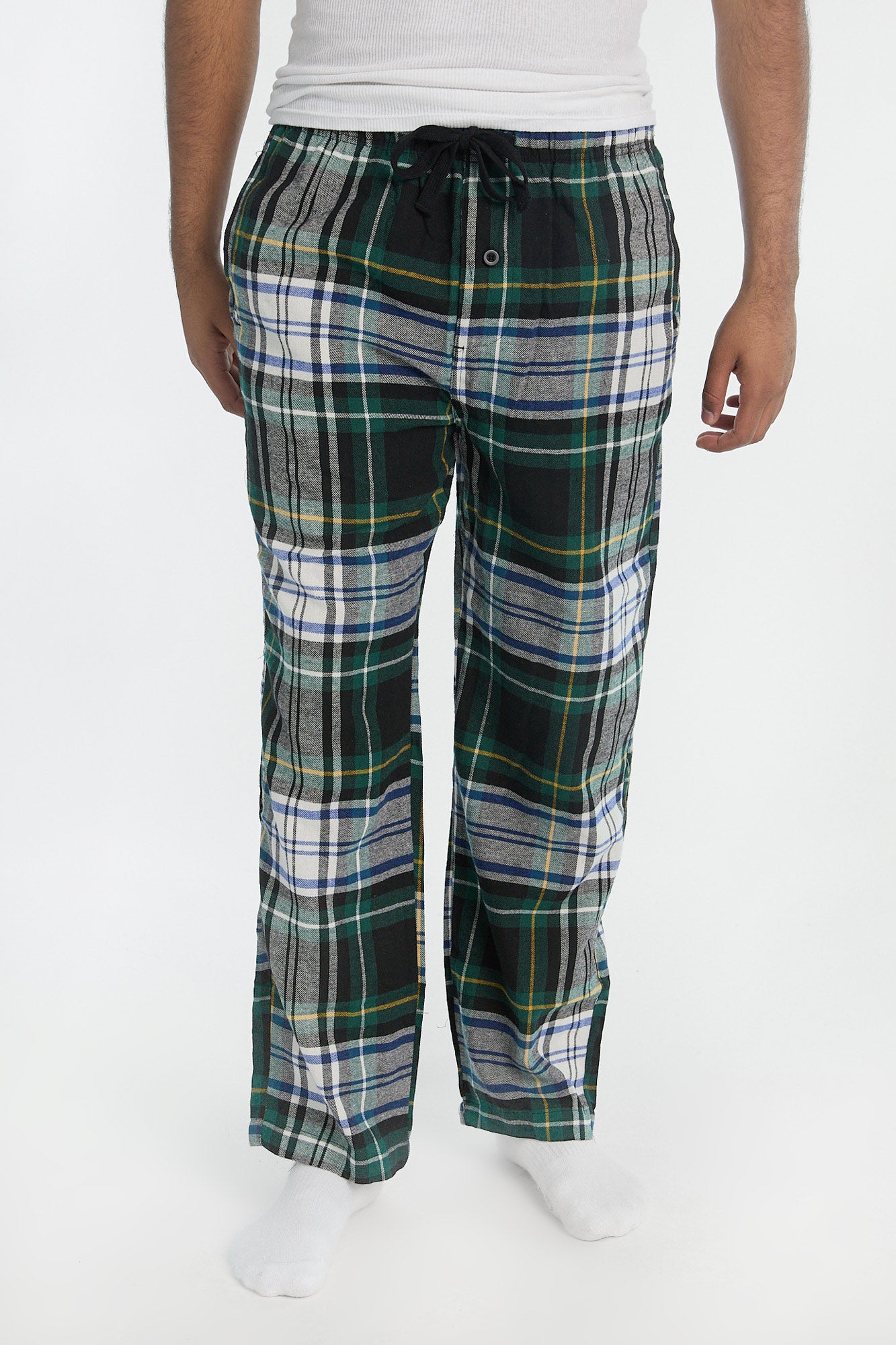 Mens Plaid Classic Pajama Pant - Heather Grey /