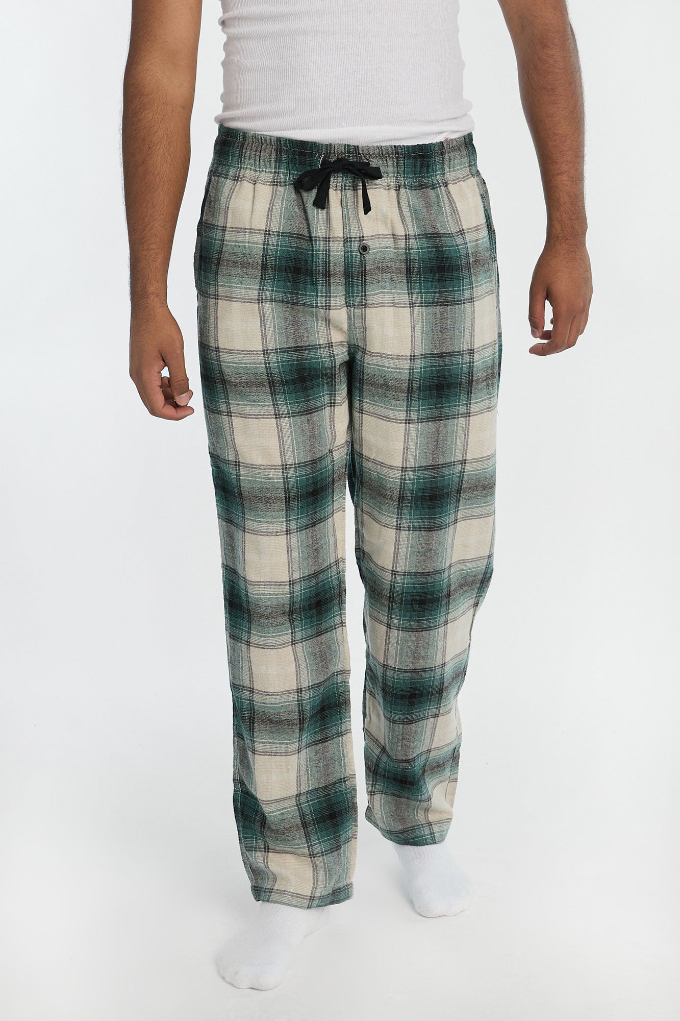 Mens Plaid Classic Pajama Pant - Green /