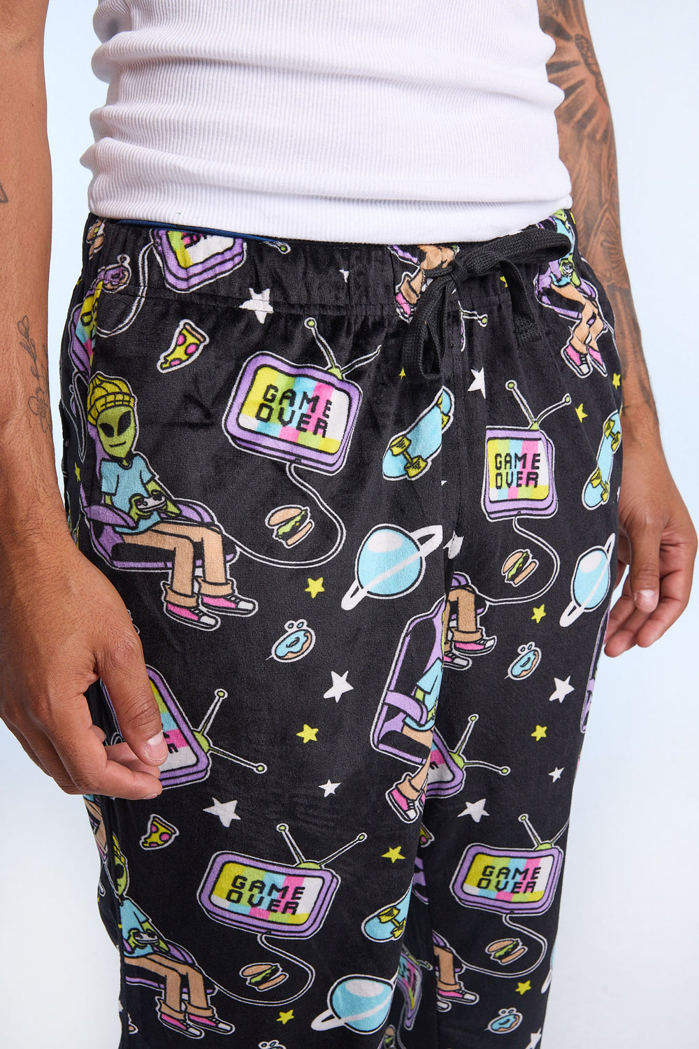 Mens Alien Gamer Plush Pajama Pant Mens Alien Gamer Plush Pajama Pant
