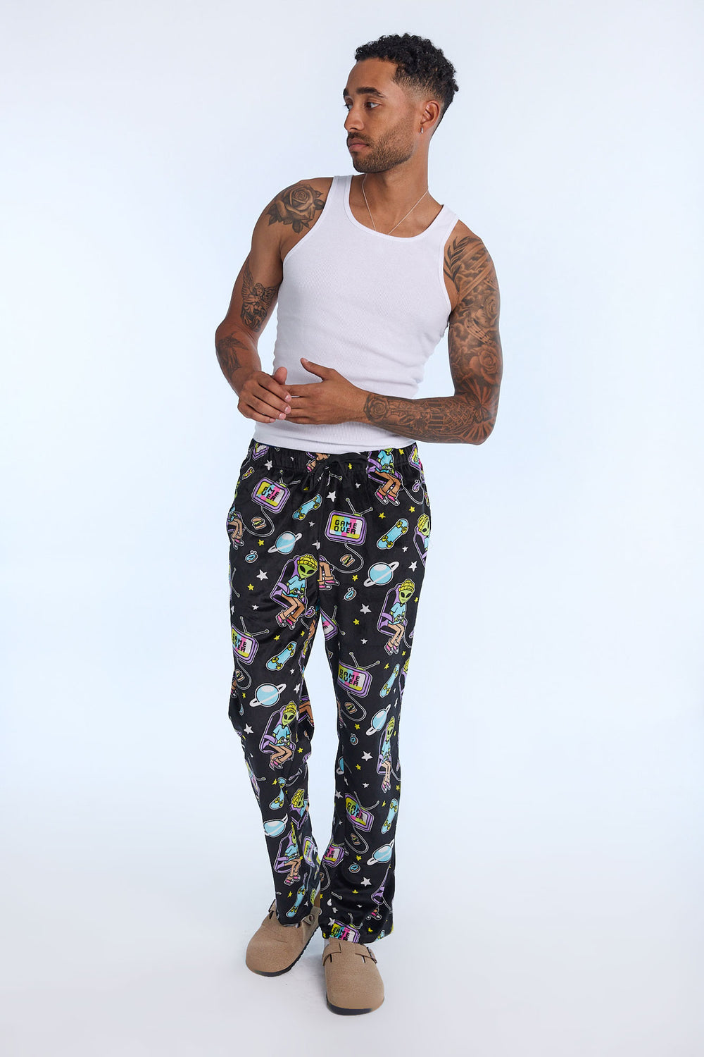 Mens Alien Gamer Plush Pajama Pant Mens Alien Gamer Plush Pajama Pant