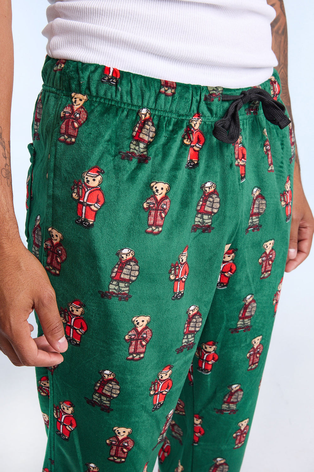 Mens Holiday Bear Plush Pajama Pant Mens Holiday Bear Plush Pajama Pant