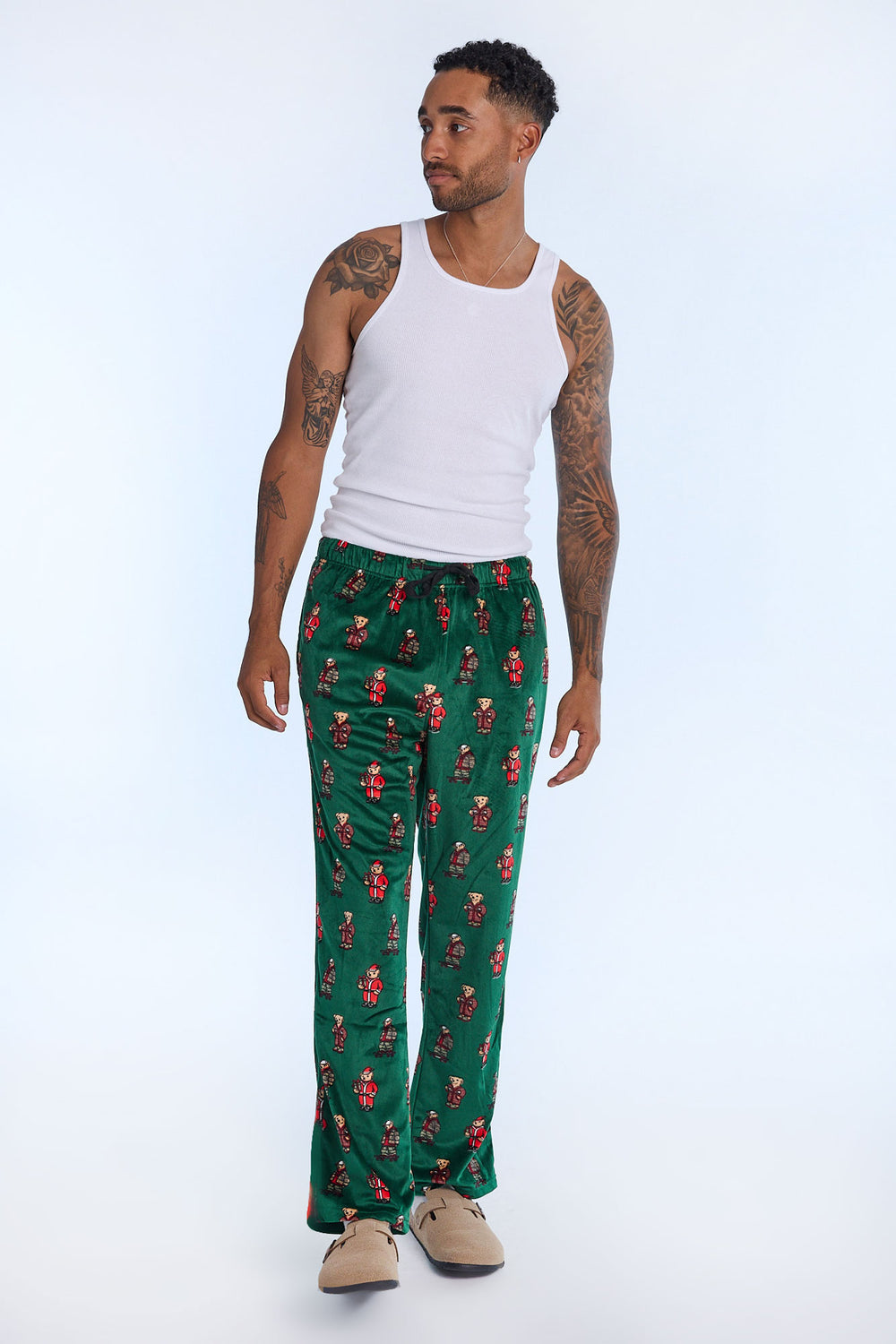 Mens Holiday Bear Plush Pajama Pant Mens Holiday Bear Plush Pajama Pant