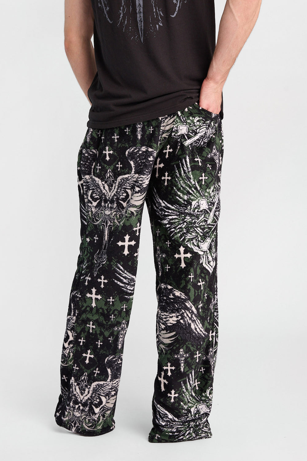 Pantalon de pyjama à imprimé de crânes ailés Arsenic Pantalon de pyjama à imprimé de crânes ailés Arsenic