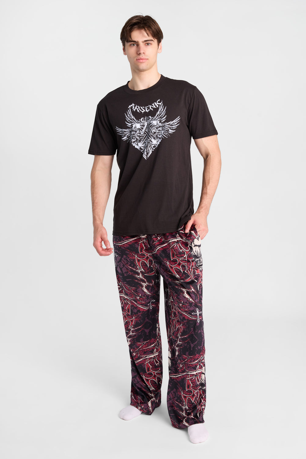 Arsenic Skulls & Crosses Pajama Pants Arsenic Skulls & Crosses Pajama Pants