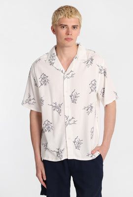 Floral Print Short Sleeve Button-Up Shirt