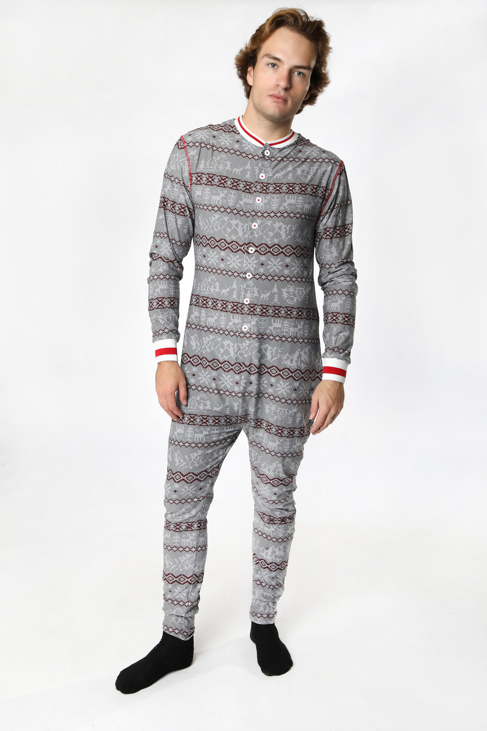 Combinaison Pyjama de Famille en Jersey Jacquard Combinaison Pyjama de Famille en Jersey Jacquard