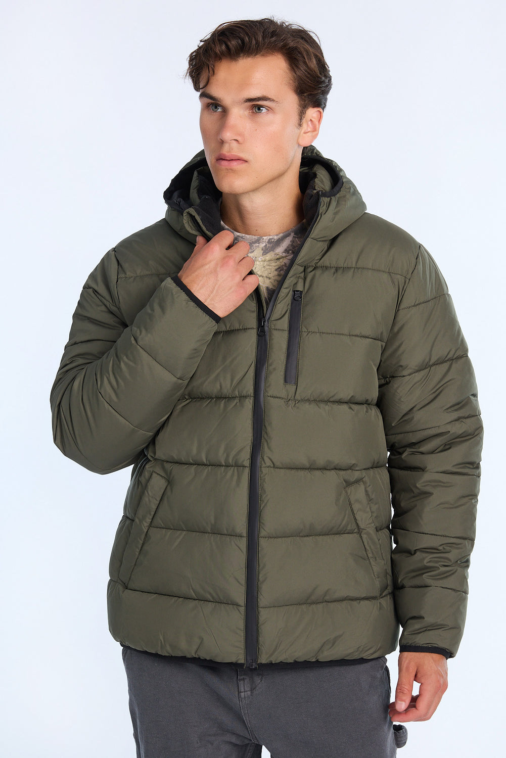 Mens Zip-Up Puffer Jacket Mens Zip-Up Puffer Jacket