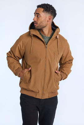 Mens Hooded Raglan Bomber Jacket