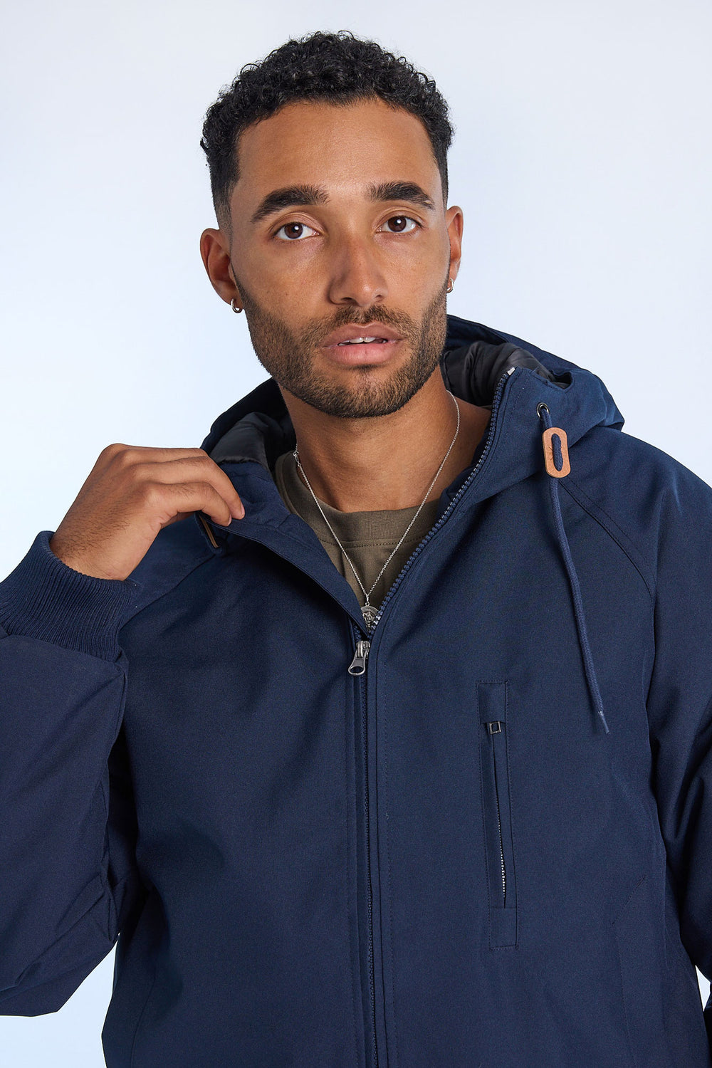 Mens Hooded Raglan Bomber Jacket Mens Hooded Raglan Bomber Jacket