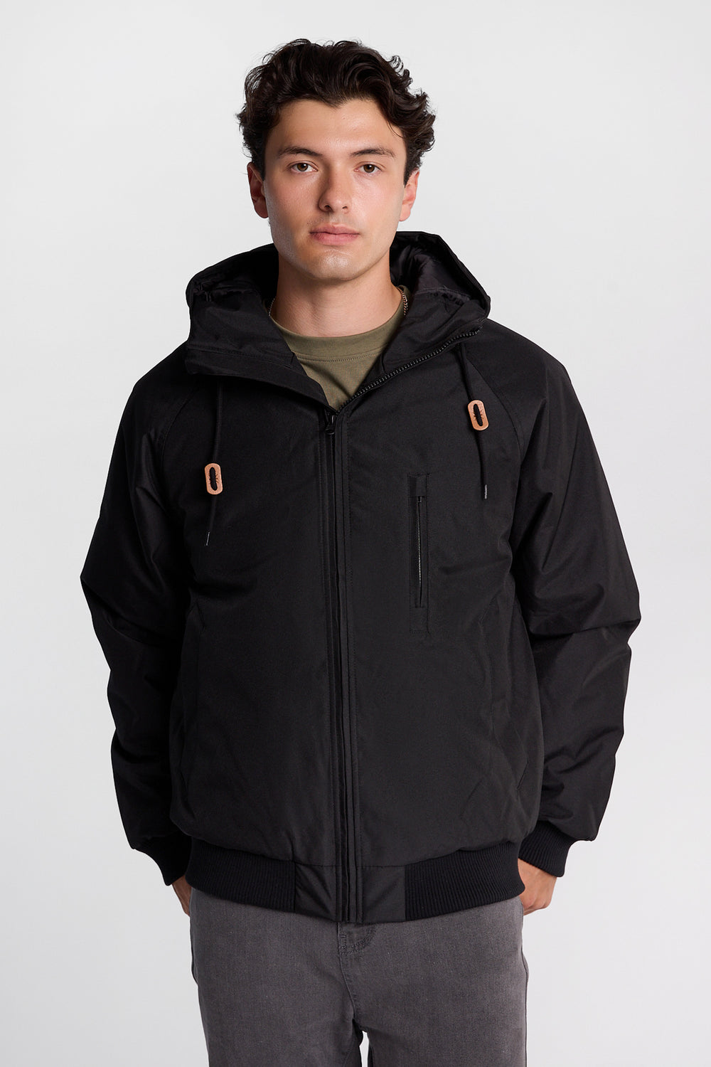 North Western Hooded Raglan Bomber Jacket North Western Hooded Raglan Bomber Jacket