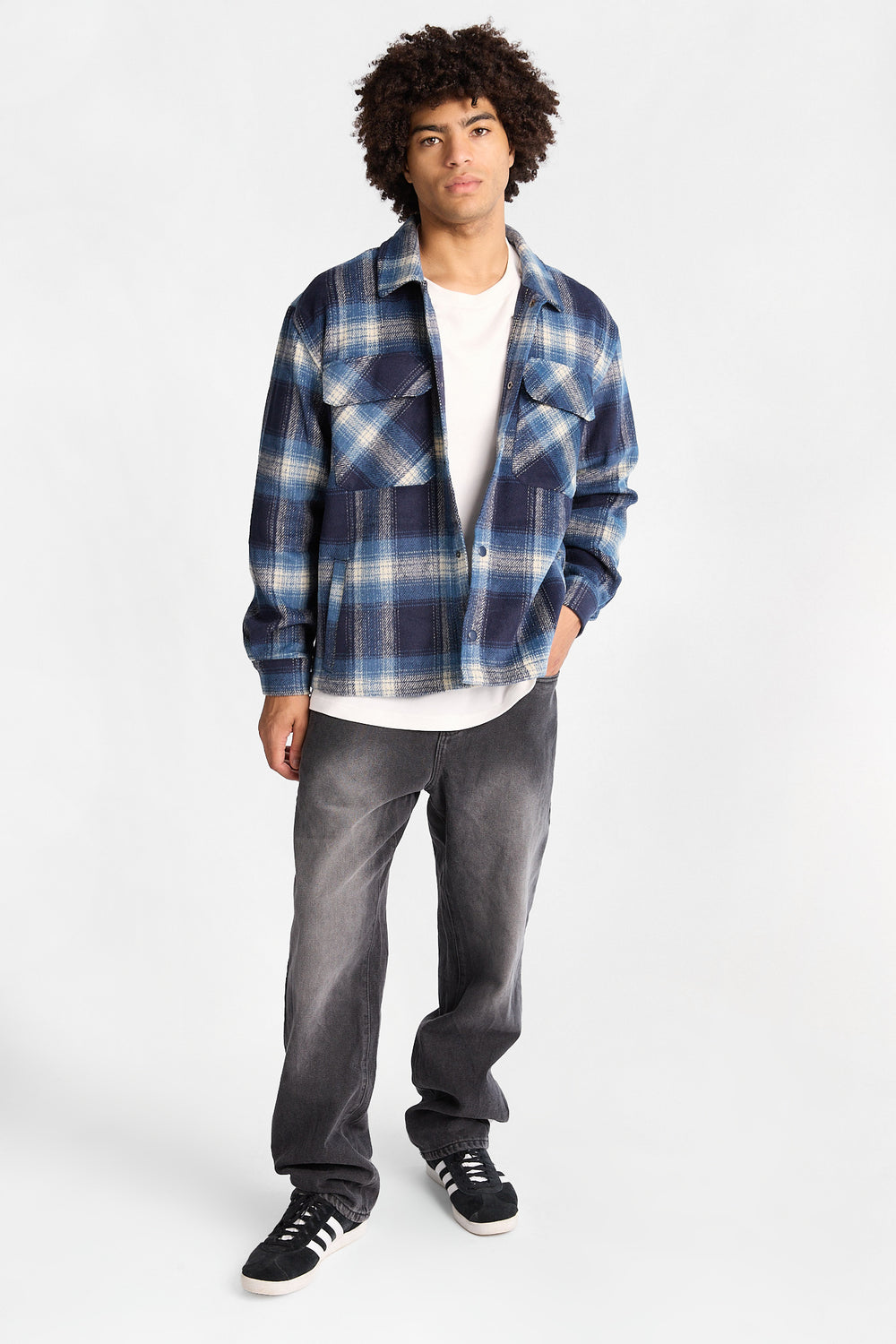North Western Plaid Button-Up Shacket North Western Plaid Button-Up Shacket