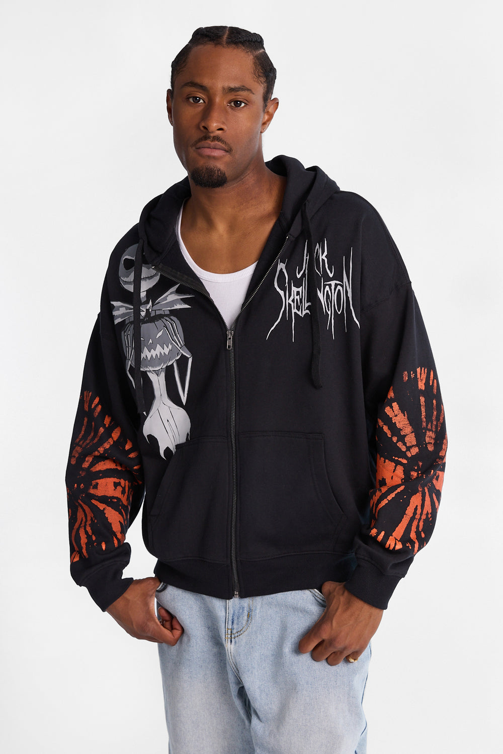The Nightmare Before Christmas Jack Skellington Zip-Up Hoodie The Nightmare Before Christmas Jack Skellington Zip-Up Hoodie