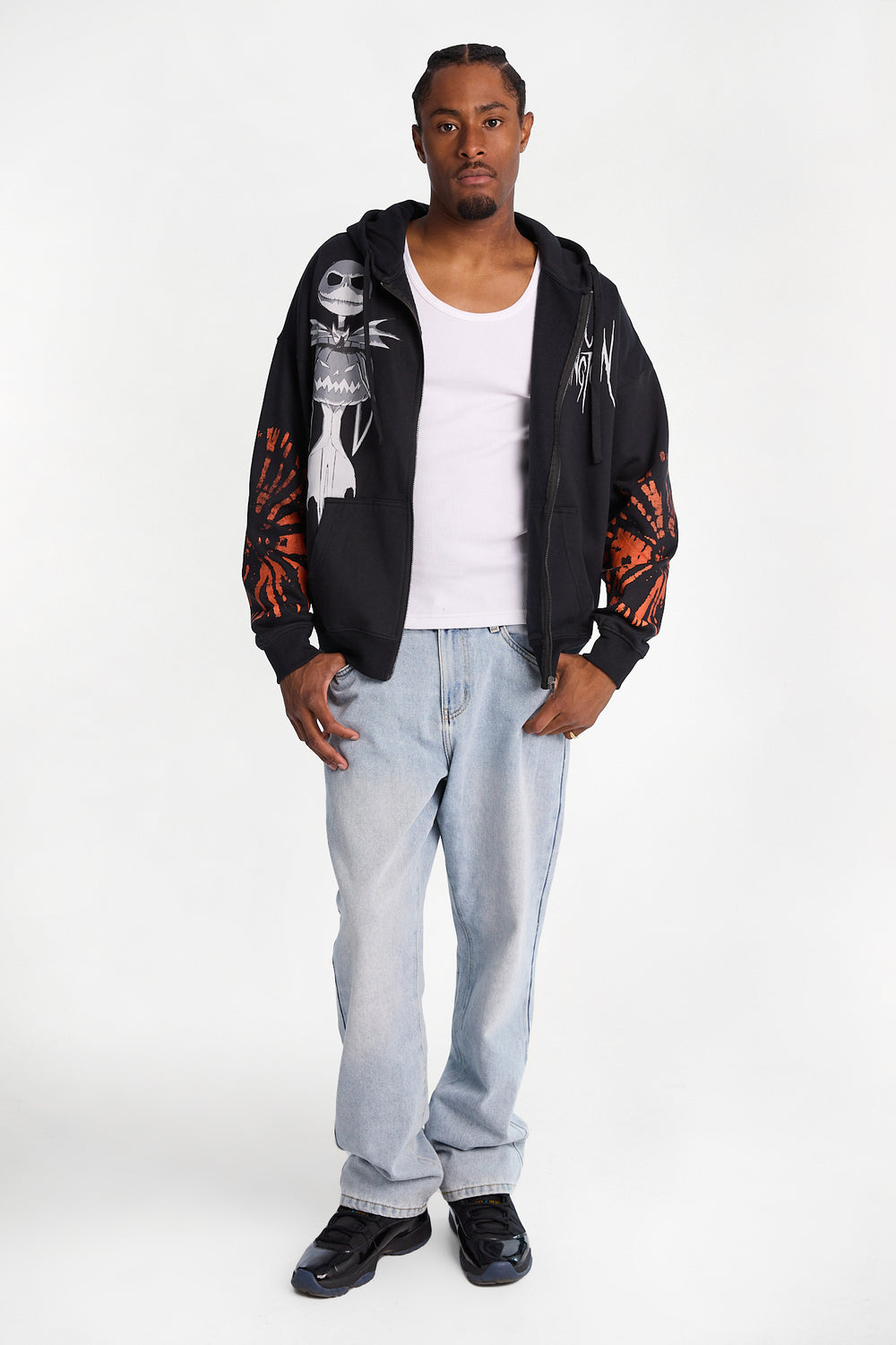 The Nightmare Before Christmas Jack Skellington Zip-Up Hoodie The Nightmare Before Christmas Jack Skellington Zip-Up Hoodie
