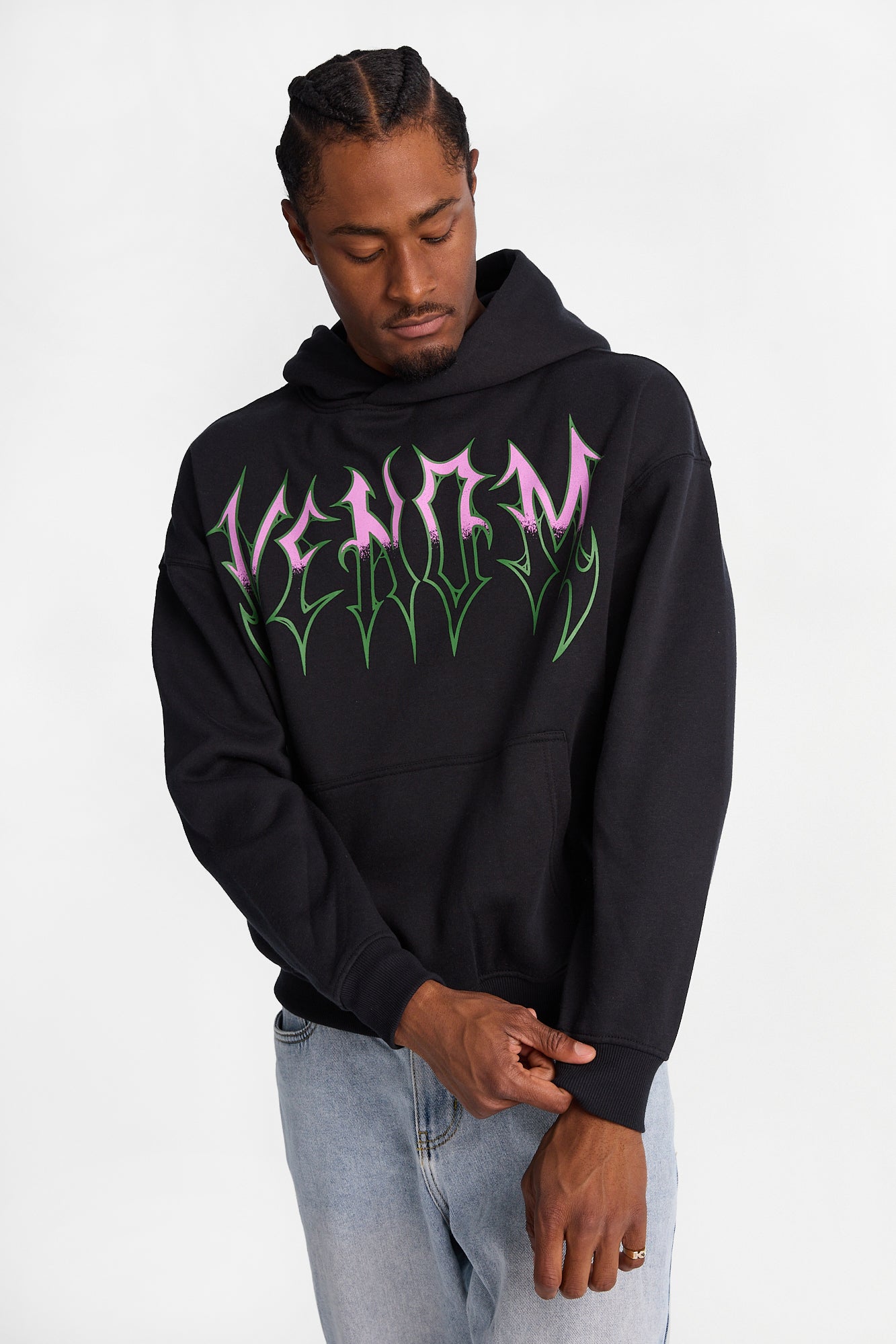 Venom Lethal Protector Graphic Boxy Hoodie - Black /