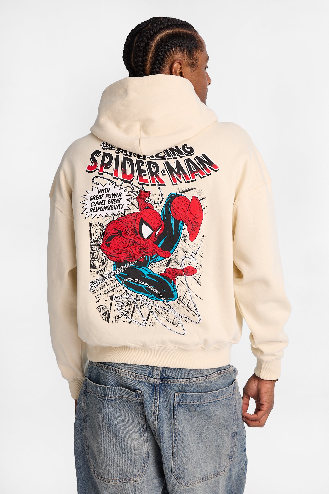 The Amazing Spider-Man Graphic Boxy Hoodie - Cream /