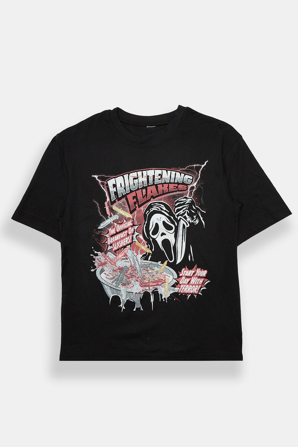 T-shirt surdimensionné imprimé graphique Ghostface Frightening Flakes Cereal T-shirt surdimensionné imprimé graphique Ghostface Frightening Flakes Cereal