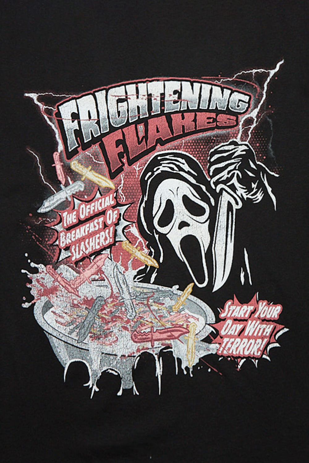 Ghostface Frightening Flakes Cereal Graphic Oversized T-Shirt Ghostface Frightening Flakes Cereal Graphic Oversized T-Shirt