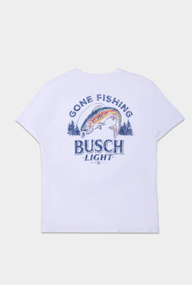 Mens Busch Light Gone Fishing Graphic T-Shirt