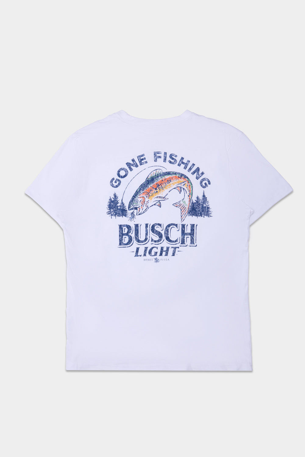 Mens Busch Light Gone Fishing Graphic T-Shirt Mens Busch Light Gone Fishing Graphic T-Shirt