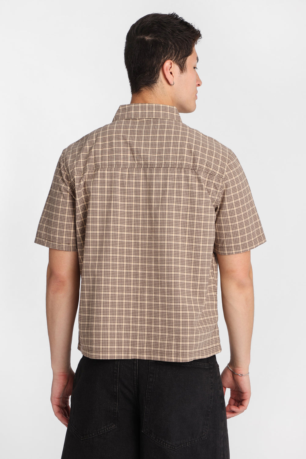 Card Embroidered Plaid Button-Up Shirt Card Embroidered Plaid Button-Up Shirt