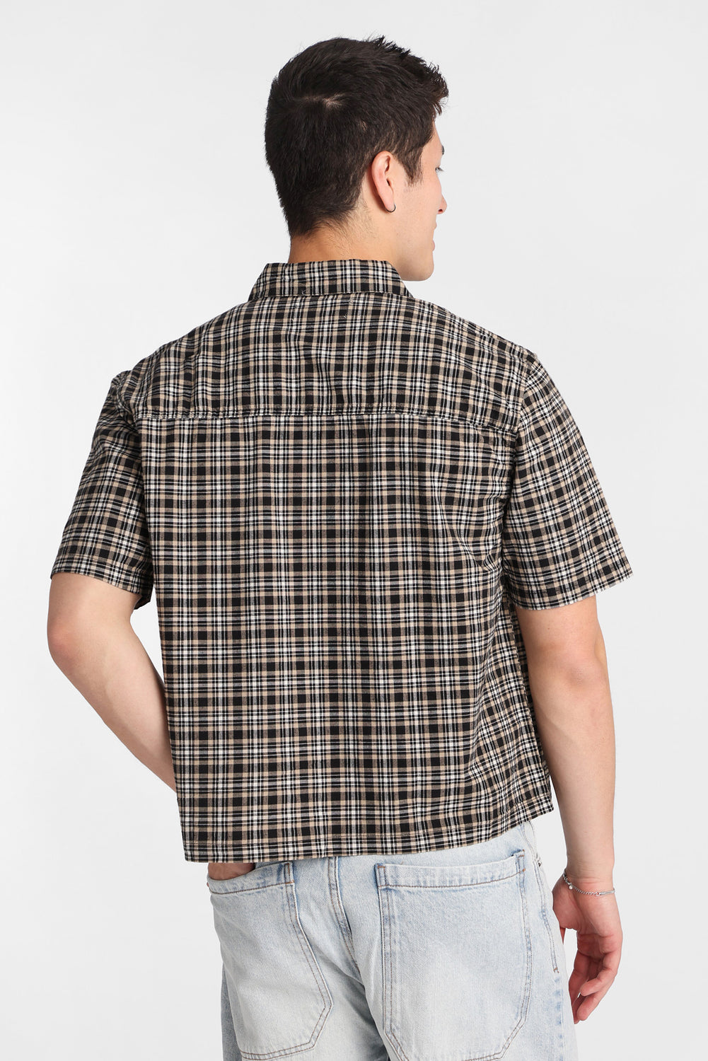 7-Ball Embroidered Plaid Button-Up Shirt 7-Ball Embroidered Plaid Button-Up Shirt