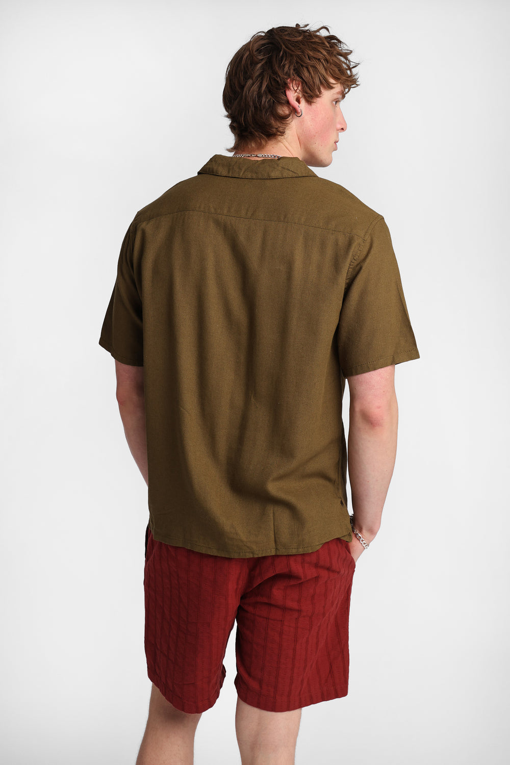 Floral Embroidered Linen-Blend Button-Up Shirt Floral Embroidered Linen-Blend Button-Up Shirt