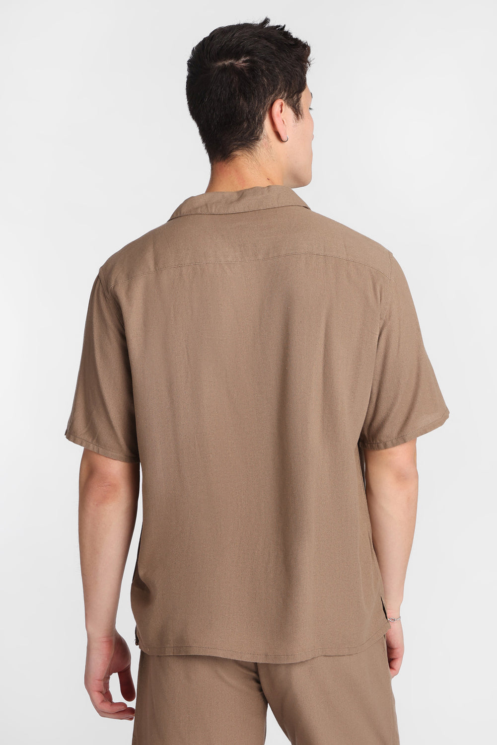 Chemise boutonnée en mélange de lin Chemise boutonnée en mélange de lin