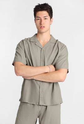 Chemise boutonnée en mélange de lin