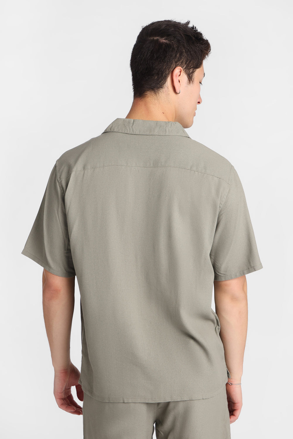 Chemise boutonnée en mélange de lin Chemise boutonnée en mélange de lin