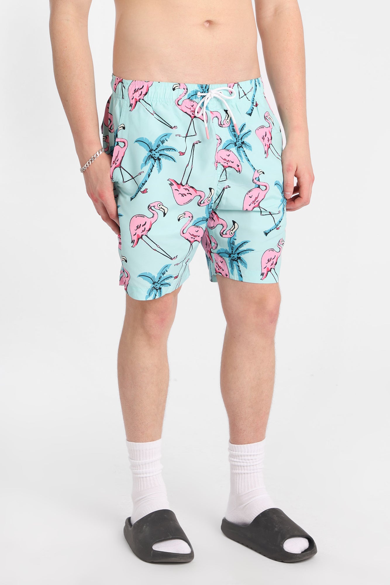 Flamingo Swim Shorts 7" - Teal /