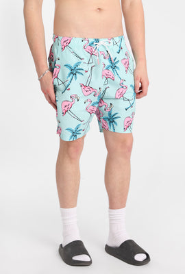 Short de bain flamants roses 7 po